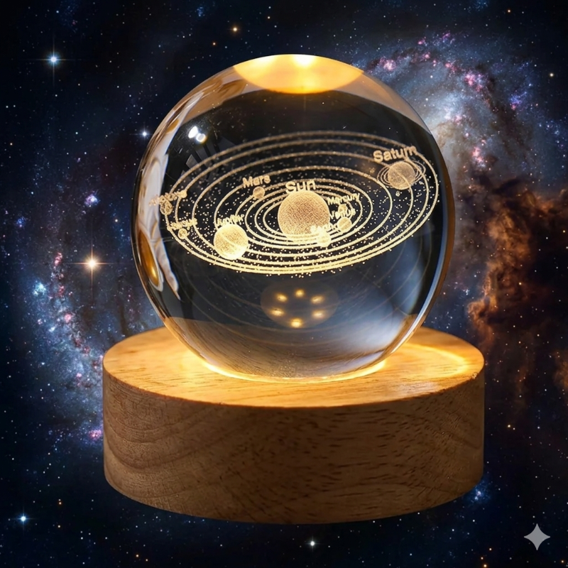 3D Galaxy Crystal Ball Night Lamp - Mix Design