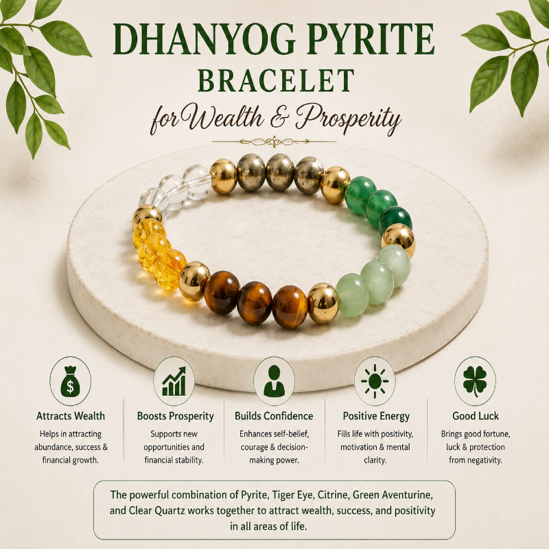 Dhanyog Pyrite Bracelet for Wealth and Prosperity (8mm)