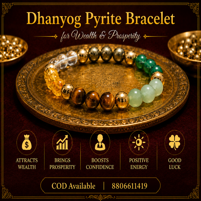 Dhanyog Pyrite Bracelet for Wealth and Prosperity (8mm)
