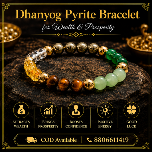 Dhanyog Pyrite Bracelet for Wealth and Prosperity (8mm)